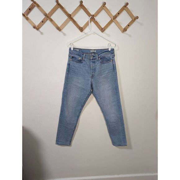 Levi's Wedgie Straight Fit Denim Button Fly High Rise Jeans - Size 29 - Picture 1 of 10